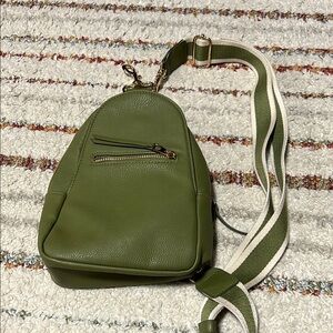Olive Green Leather crossbody bag